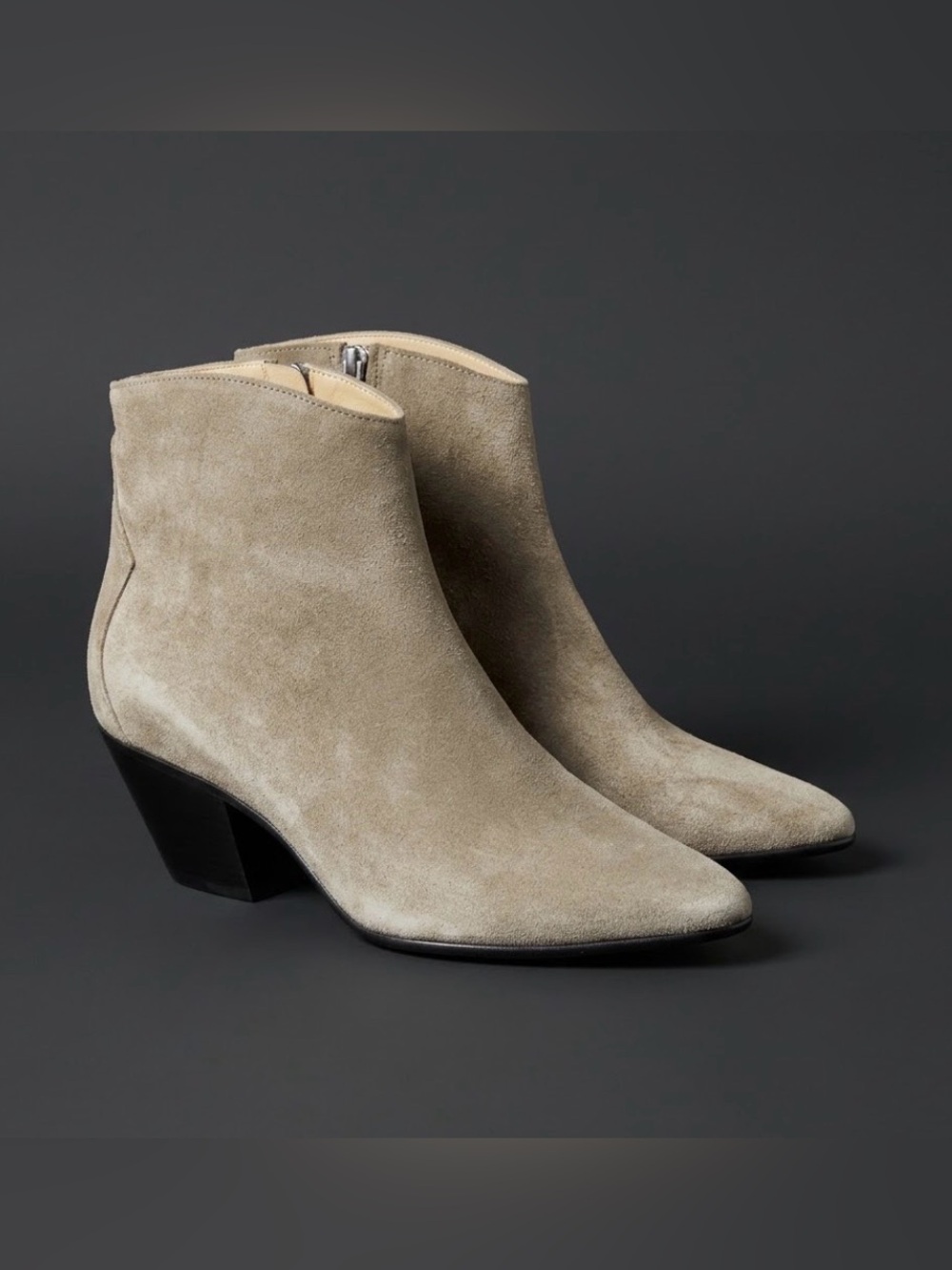 Isabel Marant Dax Suede Cuban Heel Western Ankle Boots Size 41